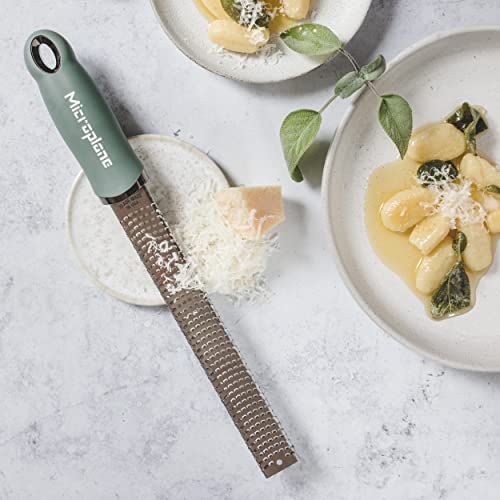Microplane Premium Classic Zester - Eucalyptus Green | Lemon Zester tool, Hard Cheese & Vegetable Grater | For Citrus, Parmesan Cheese, Garlic, Ginger, Nutmeg | Fine Stainless Steel Blade, Made in USA - Image 5