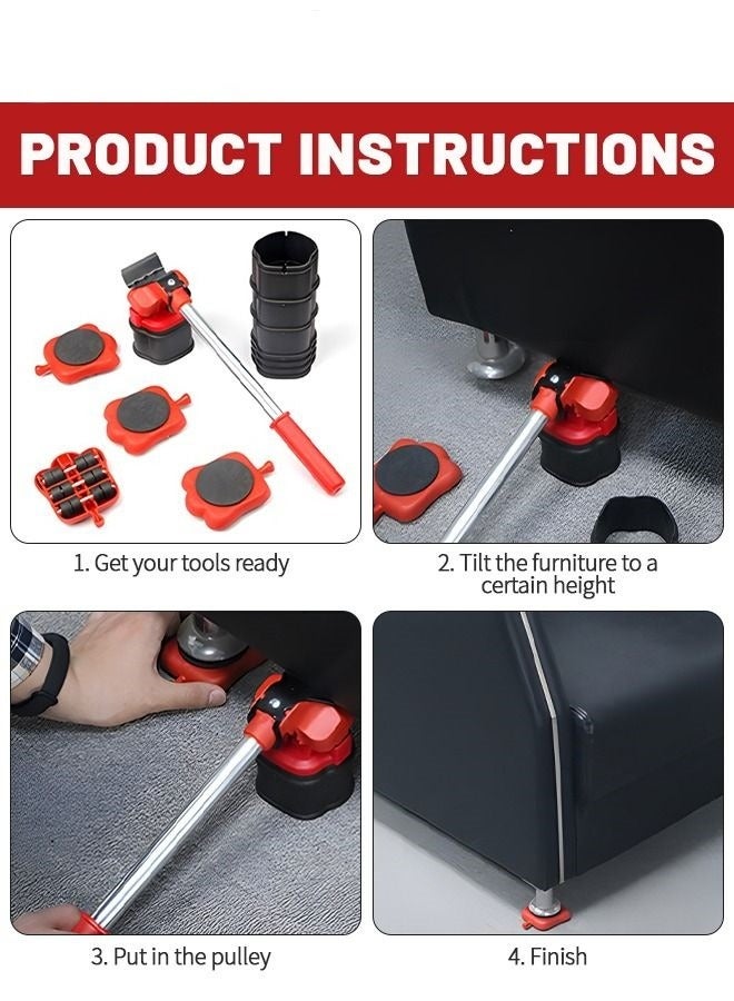 MIXDE 13 Packs Heavy Duty Furniture Lifter With 4 Sliders For Easy Moving,360 Degree Rotatable Pads,Appliance Roller Suitable For Sofas,Couches And Refrigerators - Image 5
