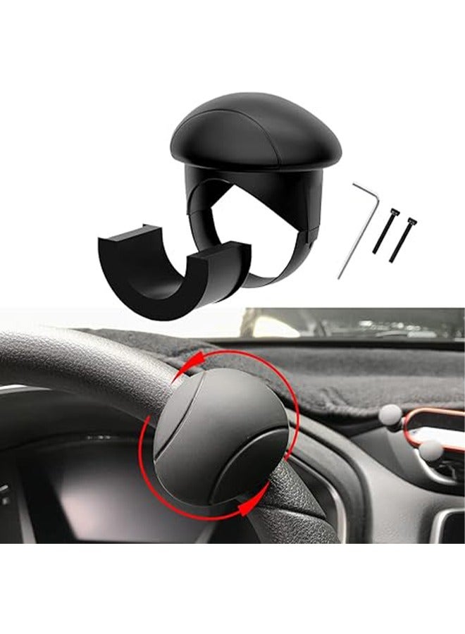 Steering Wheel Knob Soft Silicone and Metal Bearings Car Power Handle 360 ° Noiseless Rotation Steering Wheel Spinner Durable and Breathable Comfort for Car/Tractor/Trucks/Boat (Black) - Image 1