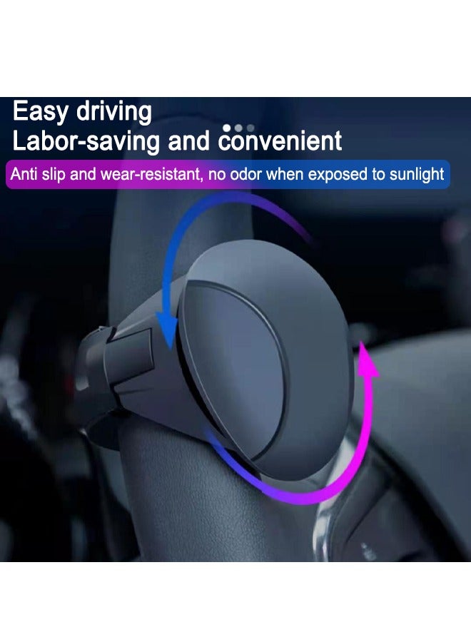 Steering Wheel Knob Soft Silicone and Metal Bearings Car Power Handle 360 ° Noiseless Rotation Steering Wheel Spinner Durable and Breathable Comfort for Car/Tractor/Trucks/Boat (Black) - Image 3
