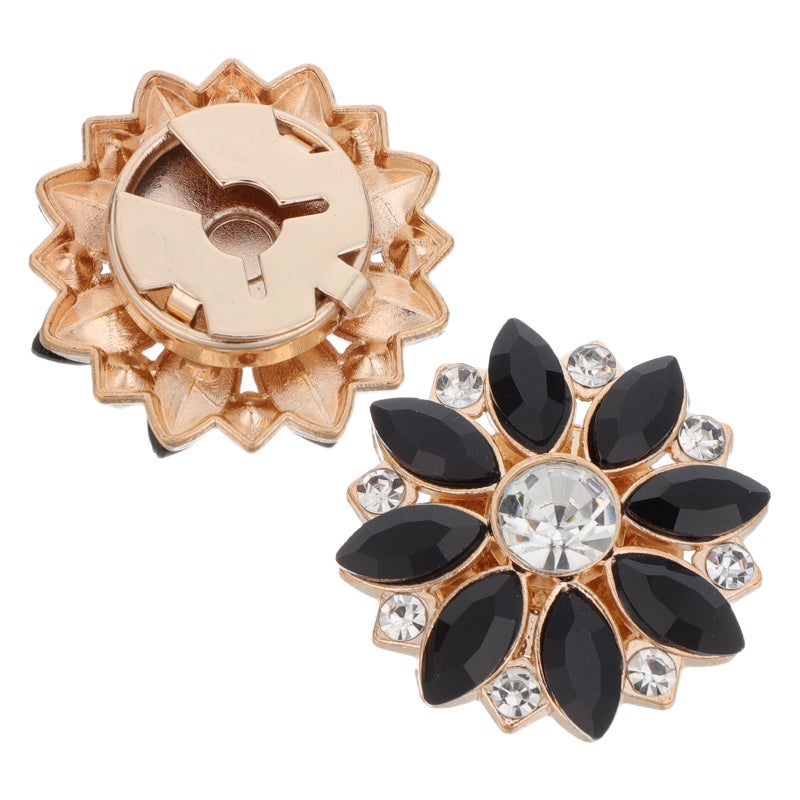 2pcs Rhinestone Flower Button Covers: Detachable Buttons For Shirts - Formal Wear Accessories For Weddings And Parties - Image 4