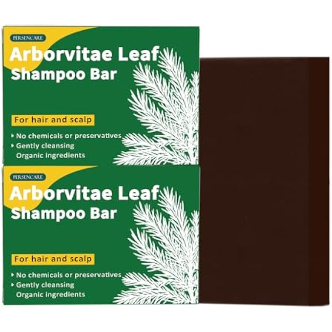 Arborvitae Leaves Shampoo and Conditioner Bar For Hair Growth & Thickening, Men & Women Hair Regrowth Product, Strengthen Hair Root, Eliminate Oiliness, All Natural Scalp Care Solid Soap 2 Pcs