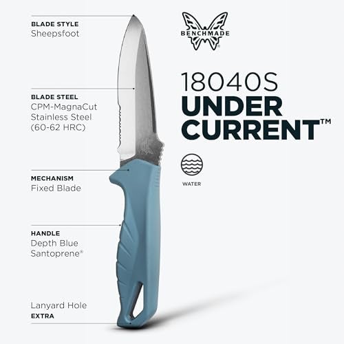 Benchmade - Undercurrent 18040S Outdoor Knife with Depth Blue Santoprene Handle (18040S) - Image 2