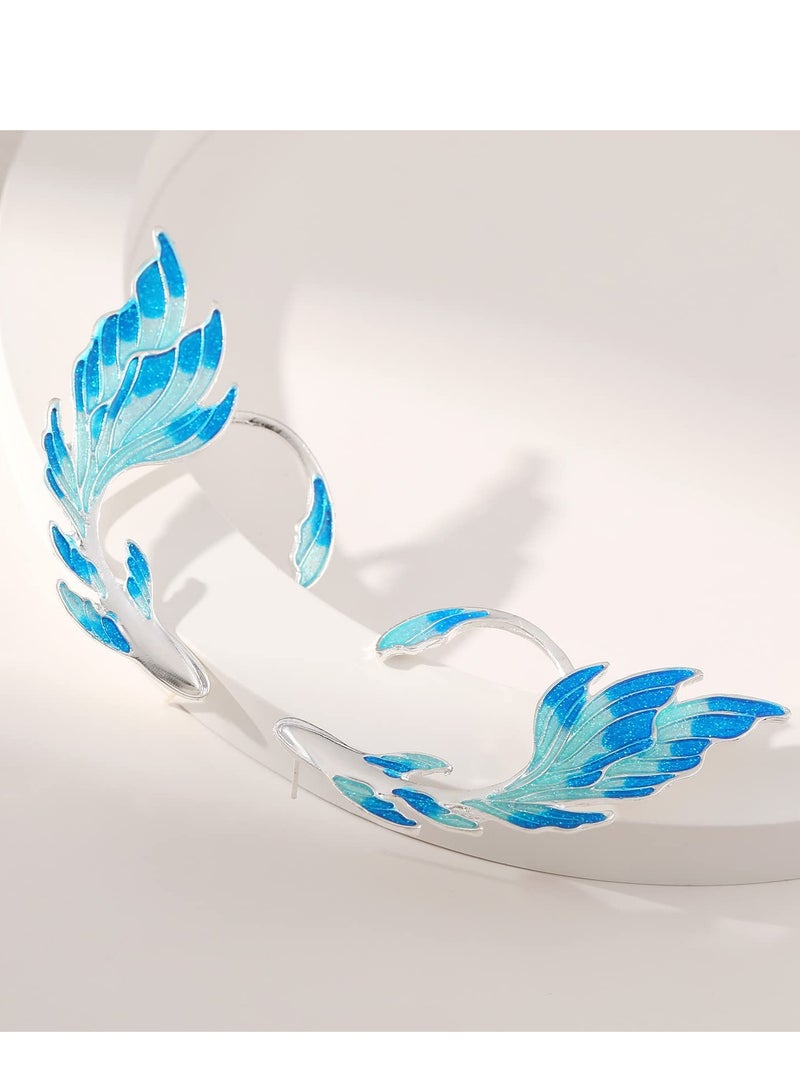 Metal Elf Ear Cuffs Fairy Earrings Blue Anime Style for Women - Image 5