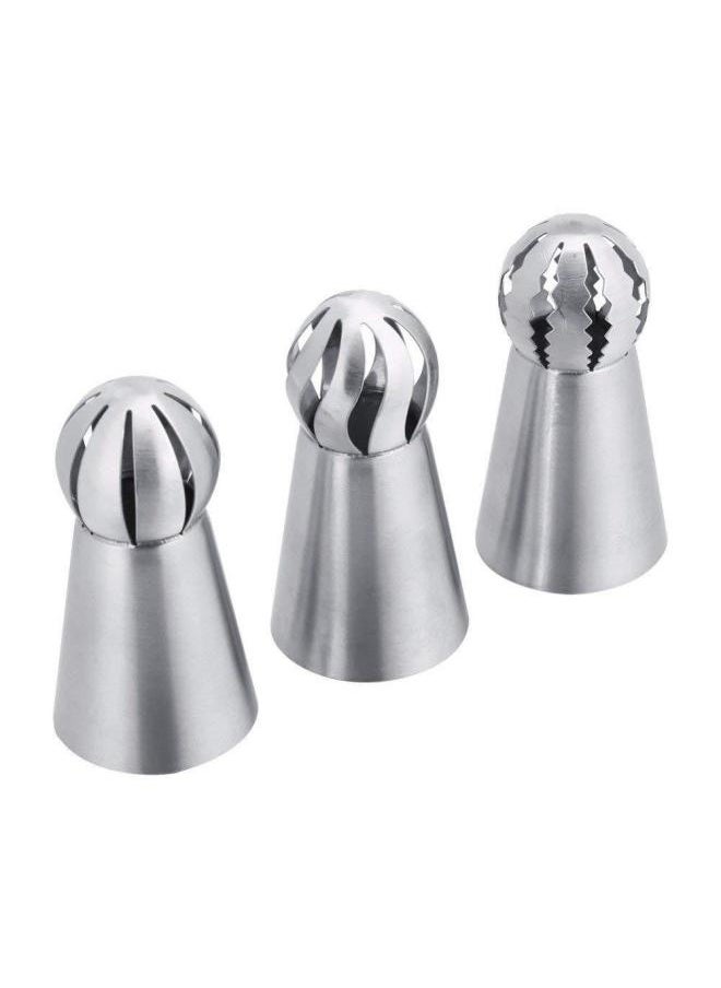 Generic 3-piece Torch-shaped Piping Nozzles Set One-piece Molded Cake Decorating Tools Spherical Piping Nozzles Baking Supplies-Specifications:110 Piece Set Of Spherical Torch Mouth  - Image 3