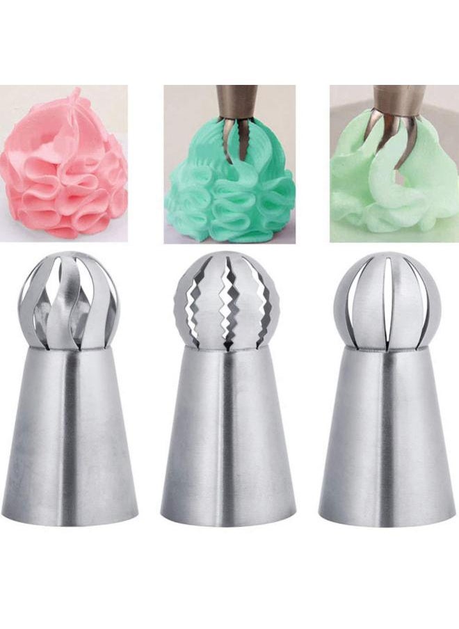 Generic 3-piece Torch-shaped Piping Nozzles Set One-piece Molded Cake Decorating Tools Spherical Piping Nozzles Baking Supplies-Specifications:110 Piece Set Of Spherical Torch Mouth  - Image 2