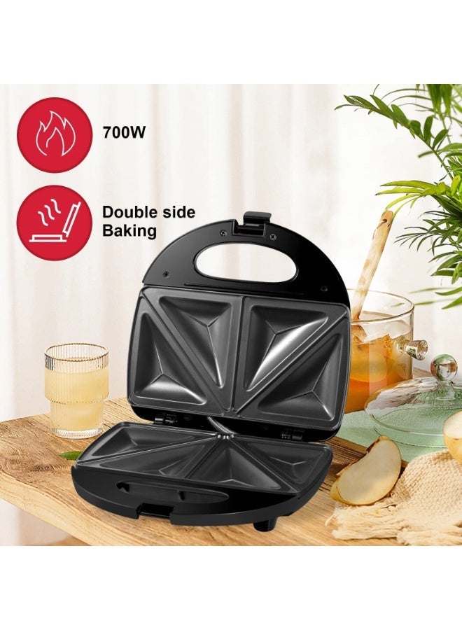 Denx DX1733 Electric Sandwich Maker 2-Slice , Non-Stick Triangular Plates , Fast Dual-Sided Heating , Overheat Protection , 750W , Compact Kitchen Appliance - Image 2