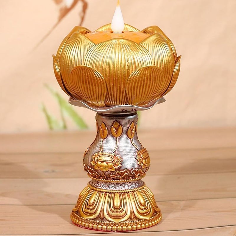 Rechargeable LED Resin Butter Lamp Color B For Temple Devotees And Home Decor - Image 3