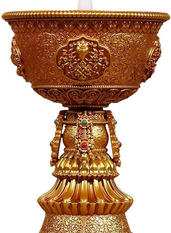 Rechargeable LED Resin Butter Lamp Color B For Temple Devotees And Home Decor - Image 2