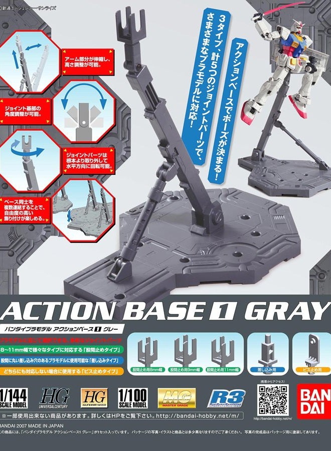 BANDAI SPIRITS BANDAI Action Base 1 1/100 Scale Gray Display Stand - Image 2