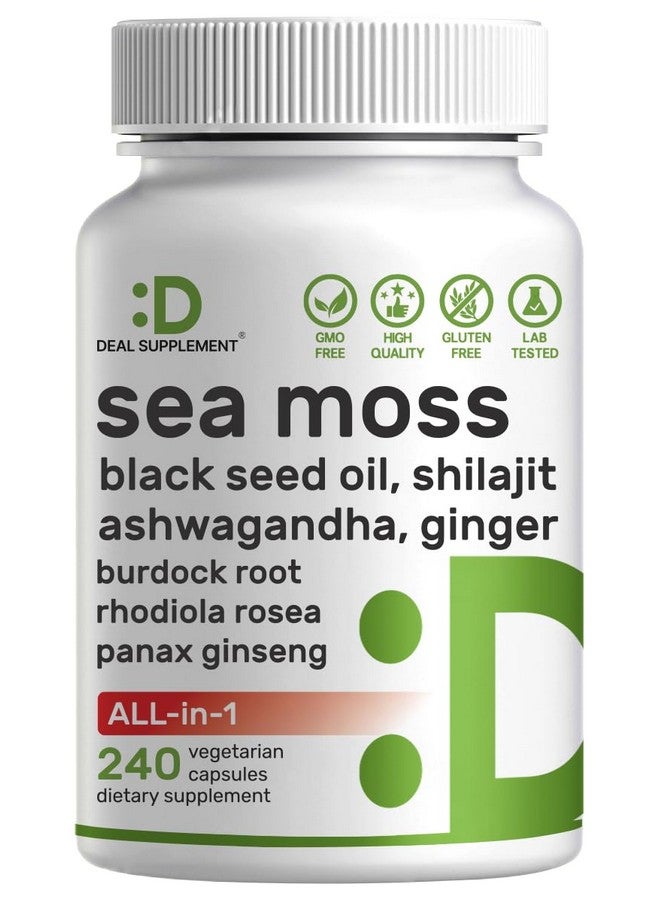 DEAL SUPPLEMENT مكمل DEAL طحالب البحر الأيرلندية 7000 ملغ لكل حصة، 240 كبسولة نباتية - 14 مركب سوبر فود - 3000 ملغ زيت حبة البركة، 2000 ملغ أشواغاندا، 600 ملغ زنجبيل - Image 1