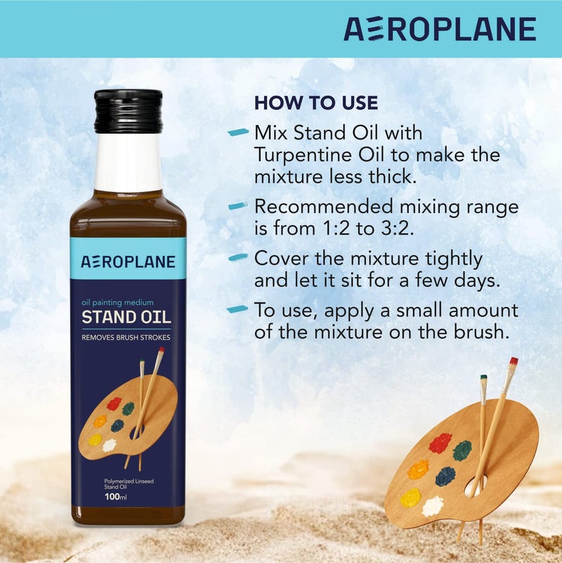 AEROPLANE - Stand Oil for Artists - Removes Brush Strokes, Premium Art Supply (240 ML) - Image 3