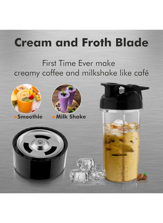 Cookwell Bullet Mixer Grinder (5 Jars, 3 Blades, Silver) - Copper, 600 Watts - 2 Year Warranty - Image 3