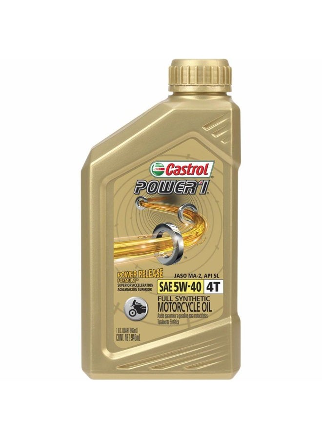 Power1 4T 5W-40 Full Synthetic Motorcycle Oil, 0.9l Bottle