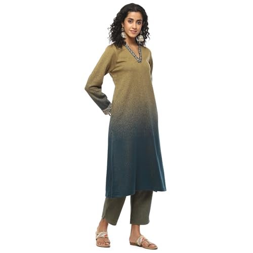 Biba WOMEN YARNDYED STRAIGHT MIX AND MATCH(WINTER W2226_TEAL GREEN_36) - Image 3
