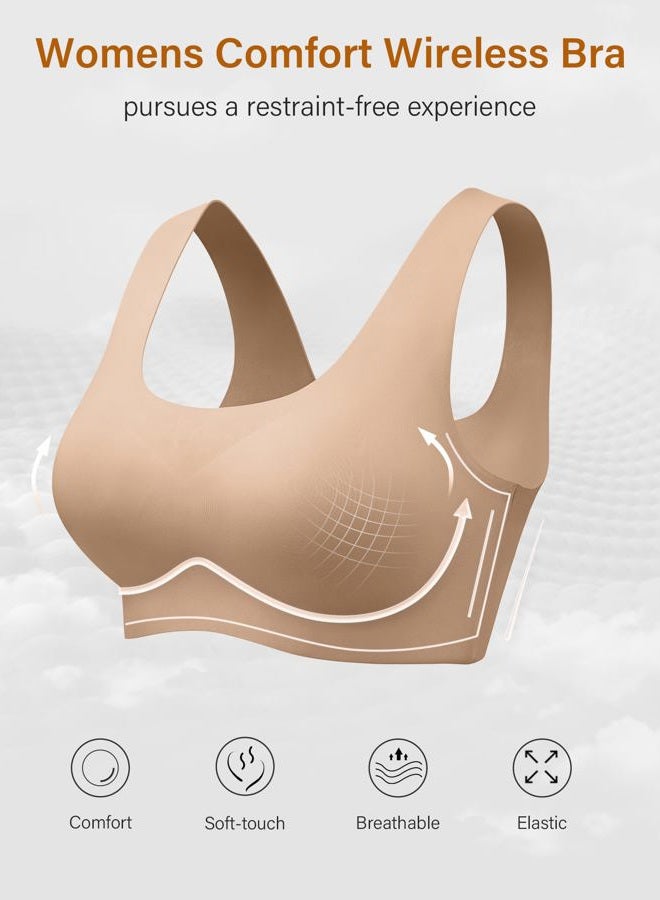 DEANGELMON سوتيان لاسلكي للنساء بدون سلك دعم Seamless تغطية كاملة ستيتشر سليب برا راحة لوج - Image 3