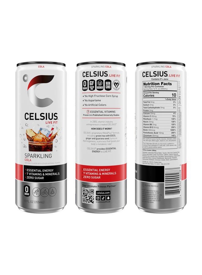 CELSIUS Sparkling Cola, Functional Essential Energy Drink 12 Fl Oz (Pack of 12) - Image 2