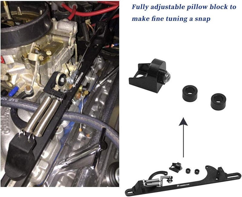 RYANSTAR RACING Ryanstar Throttle Cable Bracket 4150 4160 Series throttle brackets Billet Adjustable Aluminum Black - Image 4