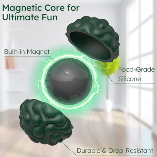 PARTY TONIGHT Silicone Magnetic Balls Fidget Toys for Adults Teens 8PCS Stress Balls Sensory Toy Quiet Magnet Desk Fidgets with Textured ADHD Anxiety Relief Items Fun Stocking Suffers Gifts - Image 5