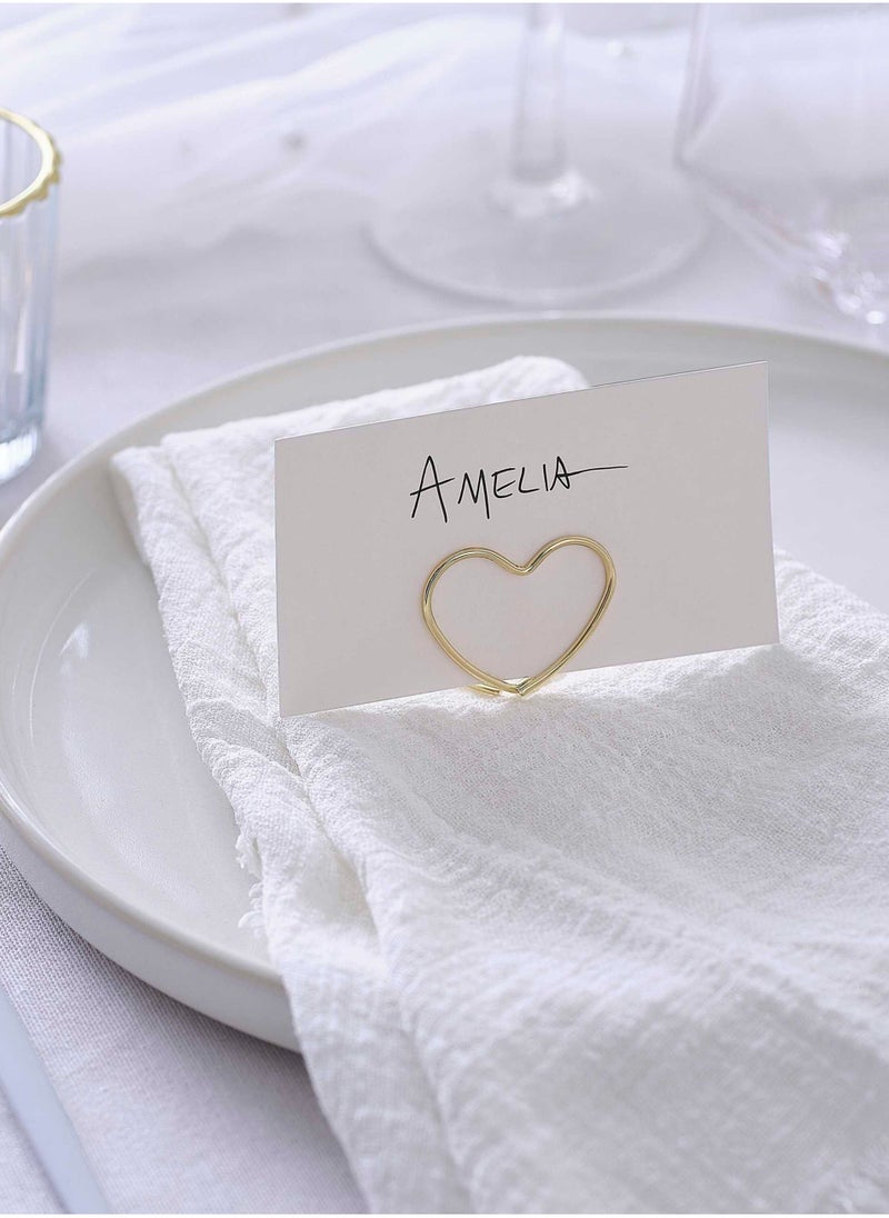 Ginger Ray Gold Metal Heart Place Card Holder - Image 1