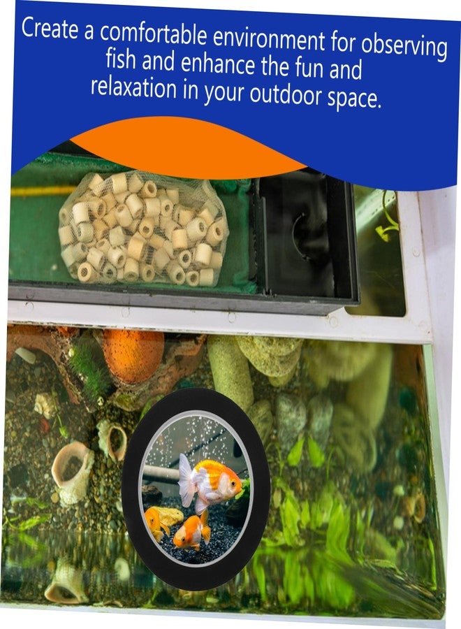 ORFOFE Acrylic Floating Pond Cover 7.48-Inch Transparent Dome with Black Base Waterproof Fish Observation Dome for Outdoor Garden Pools - Image 2