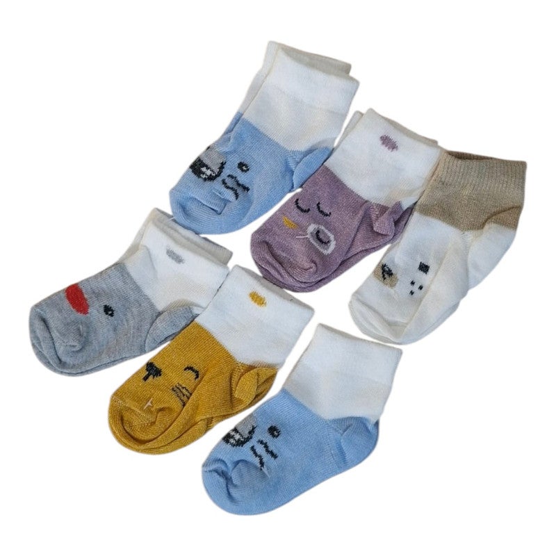 شراب اطفال جوارب مجموعه شرابات للأطفال من عمر سنتين إلى 5 سنوات ( مجموعه من 6 ازواج )، متوفر بألوان مميزه