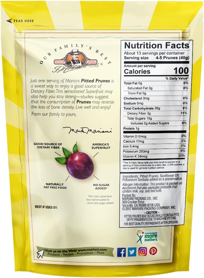 Mariani Pitted Dried Plums - 18 oz Resealable Bag - Image 2