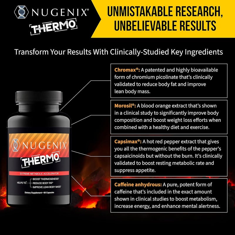 Nugenix Thermo  Thermogenic Fat Burner Supplement Pills for Men Extreme Metabolic Accelerator 42 Count - Image 5