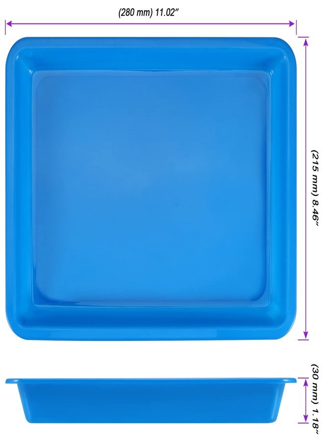 JOIKIT 20 Pack 10.8 x 8.3 Inch Multicolor Plastic Art Trays, Art and Crafts Organizer Tray, Activity Organizer Serving Tray for Beads, Painting, Blocks, DIY Project - Image 2