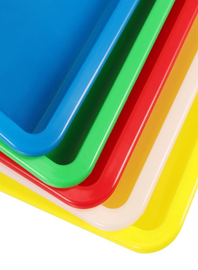 JOIKIT 20 Pack 10.8 x 8.3 Inch Multicolor Plastic Art Trays, Art and Crafts Organizer Tray, Activity Organizer Serving Tray for Beads, Painting, Blocks, DIY Project - Image 3