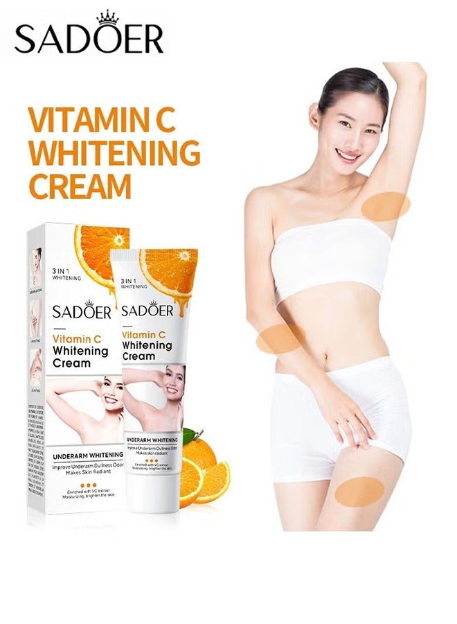 SADOER Vitamin C Underarm Whitening And Moisturizing Cream, Elbow Curve Joints Melanin Brighten Skin Tone Improve Dullness Glow Whitening Cream 50G - Image 1