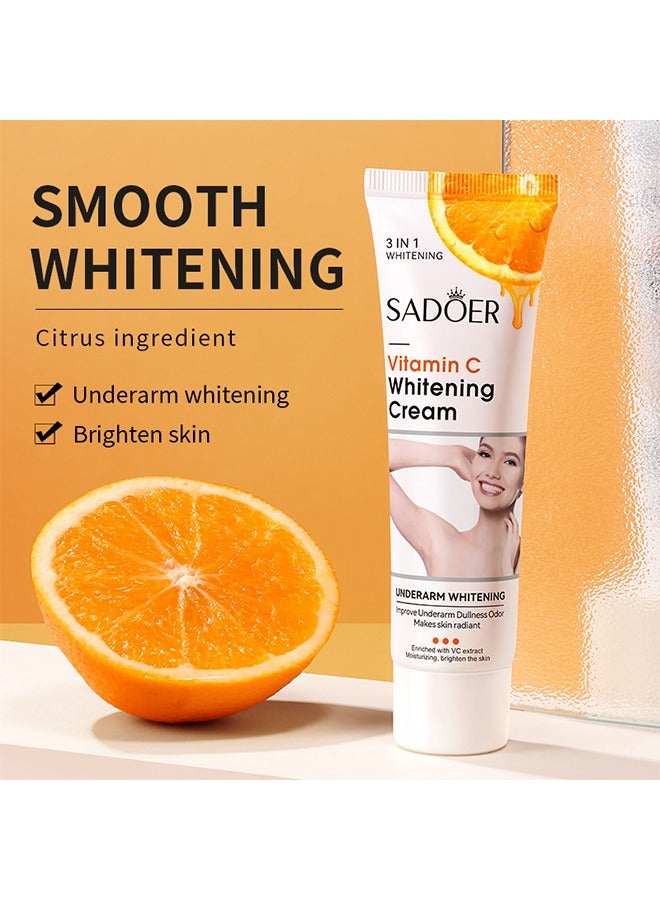 SADOER Vitamin C Underarm Whitening And Moisturizing Cream, Elbow Curve Joints Melanin Brighten Skin Tone Improve Dullness Glow Whitening Cream 50G - Image 3