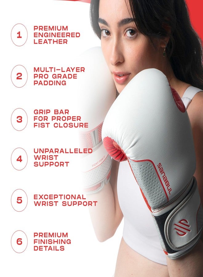 Sanabul Hyperstrike Boxing Gloves for Women, Kickboxing MMA Muay Thai Gloves, Training Sparring Punching Heavy Bag, Red/White 12 oz - Image 3