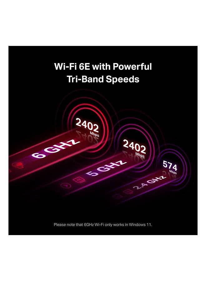 تي بي لينك محول لاسلكي ثلاثي النطاق من Archer TXE75E لبطاقة PCIe WiFi 6E AX5400 مع Bluetooth 5.2 WPA3 MU MIMO OFDMA ومشتت حراري وحامل منخفض الارتفاع يدعم Windows 1064bit - Image 4