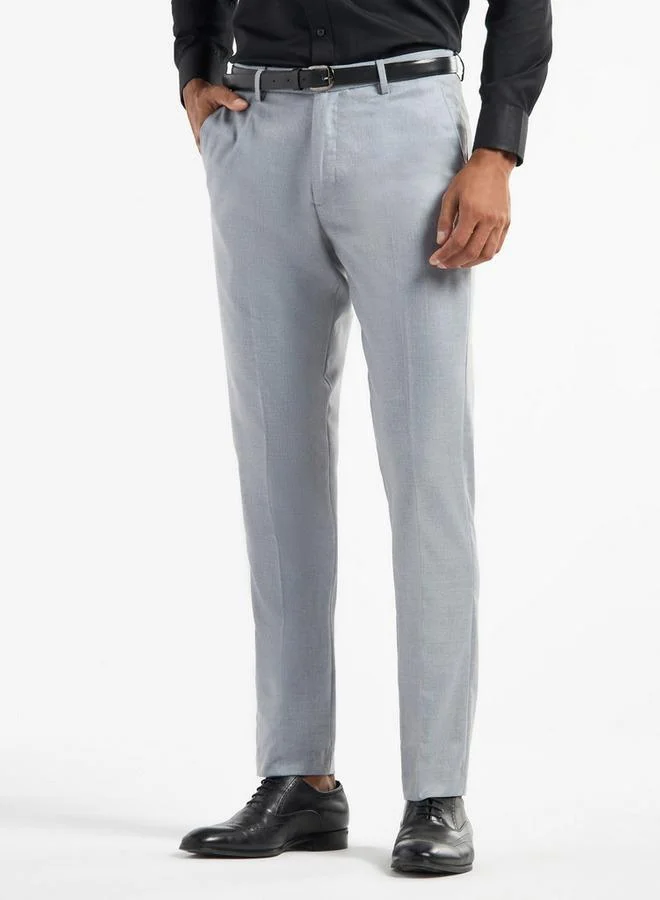 Splash FAV Solid Regular Fit Trousers with Pockets and Button Closure