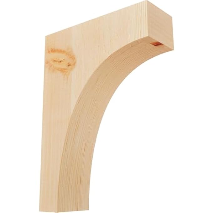 COR06X14X22HUN01RWR HUNTINGTON ROUGH SAWN CORBEL W/BACKPLATE RUSTIC WOOD CORBELS, 6"W X 14"D X 22"H, WESTERN RED CEDAR - Image 1