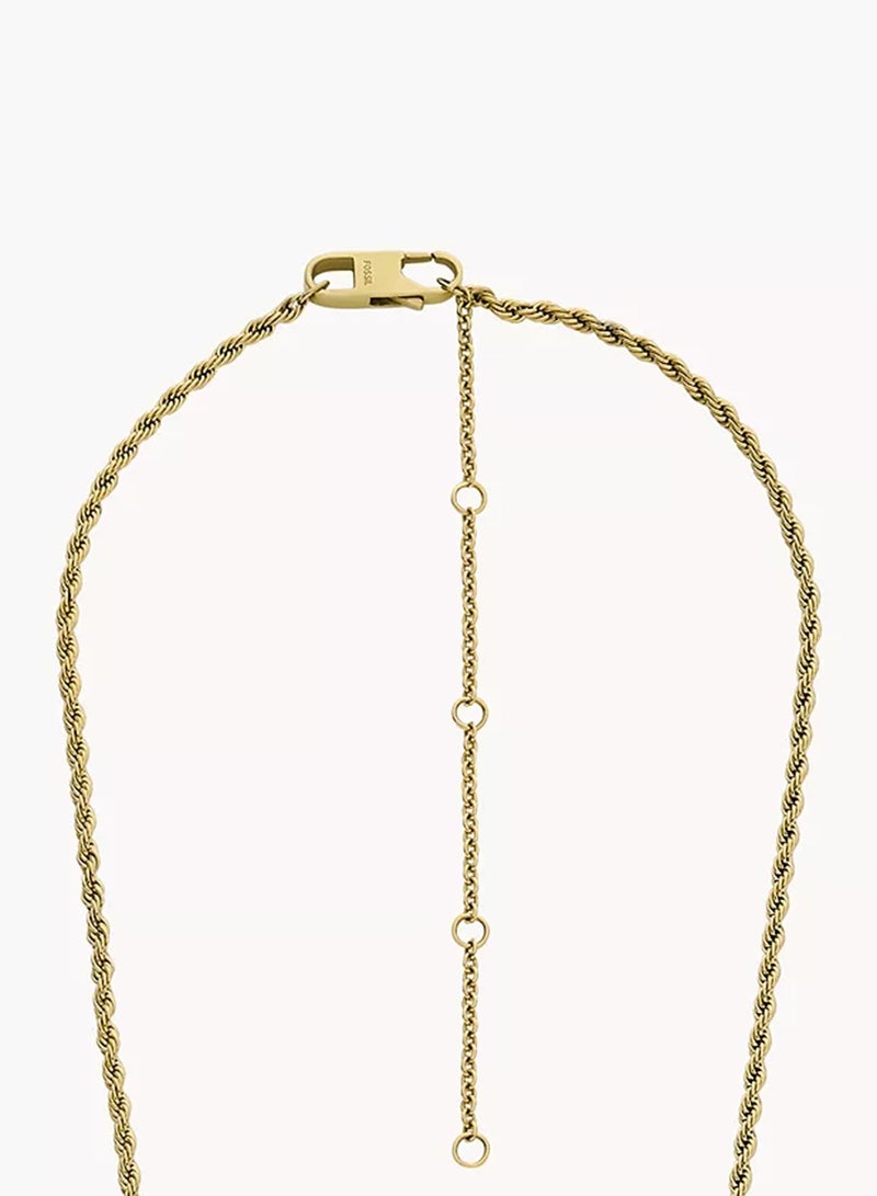 FOSSIL Women Harwell Three-Hand Gold-Tone Stainless Steel Watch Necklace ES5373 - Image 4