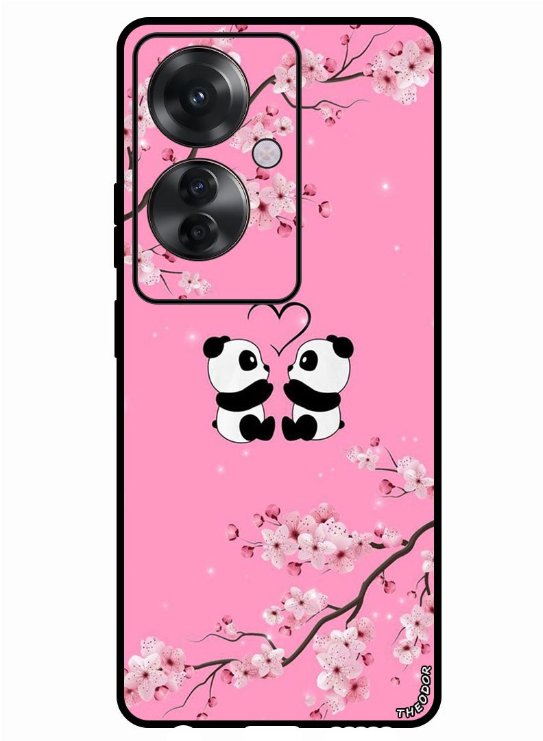 Theodor Protective Case Anti Scratch Shock Proof Bumper Cover For Oppo Reno 11F Two Small Pandas - Image 1