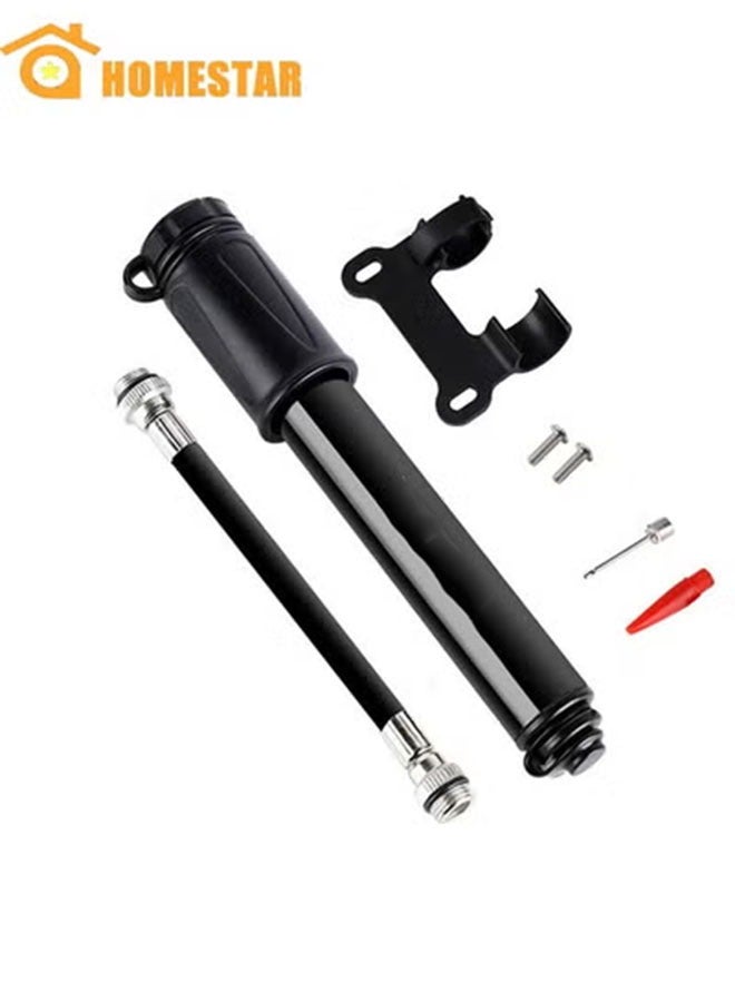 HOMESTAR Small Bike Hand Pump Portable, Universal American and French valves, 100 PSI Max, for Road and Mountain Bikes - Image 1