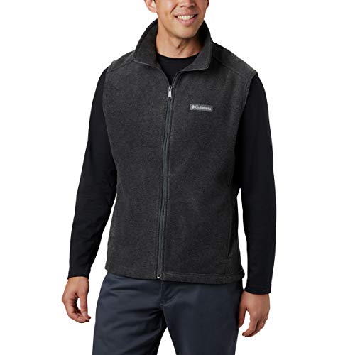 Columbia Mens Steens Mountain Fleece Vest, Charcoal Heather, Medium - Image 1