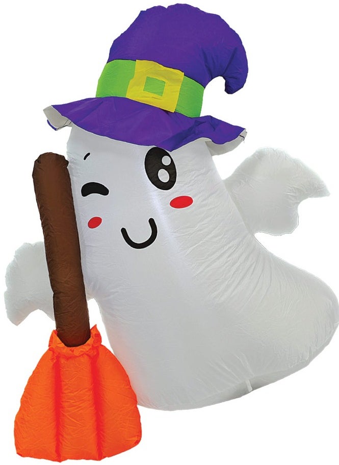 ماد_تويز 3.5 قدم من ديكورات Ghost Spooky Fun الودية القابلة للنفخ لحفلة الهالوين الداخلية والخارجية ولأي مناسبة  - Image 2