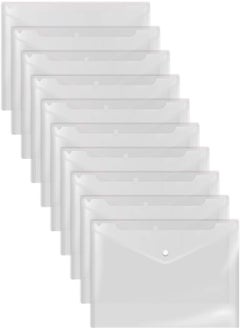 Y&D 10 Pieces Of Horizontal Button A4 Data Storage Bag  - Image 1