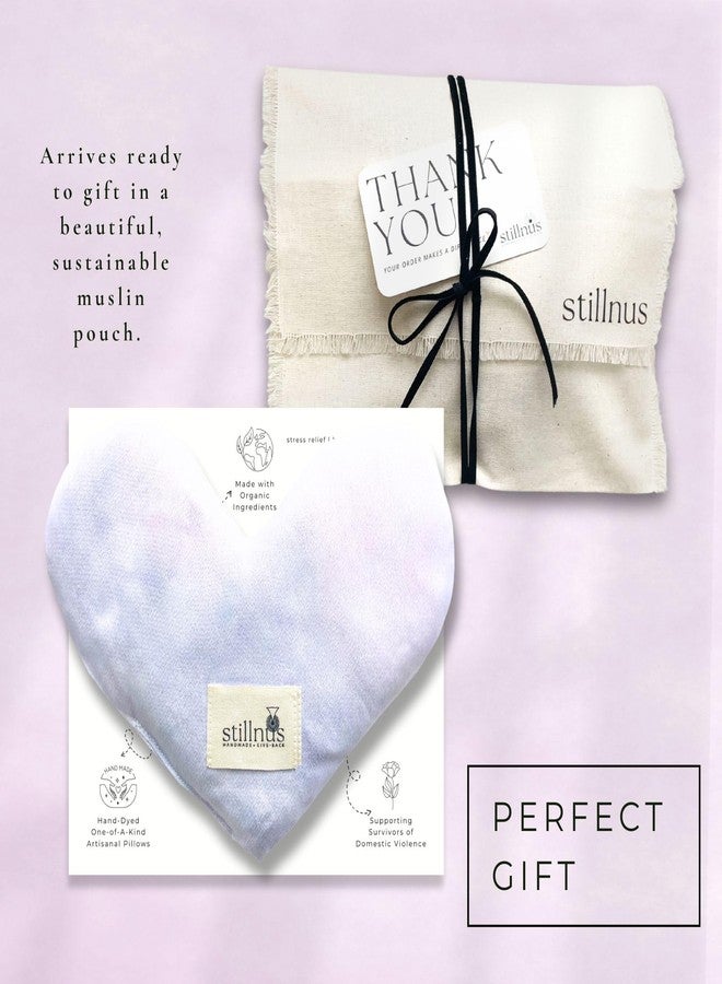Stillnus Weighted Heart Eye Pillow - Hand-Dyed in Sky Tones with Organic Lavender & Flaxseed - Relaxation Gift for Women, Meditation Tool, Mindful Rest, Cooling Eye Mask, Wellness Self-Care Kit - Image 4