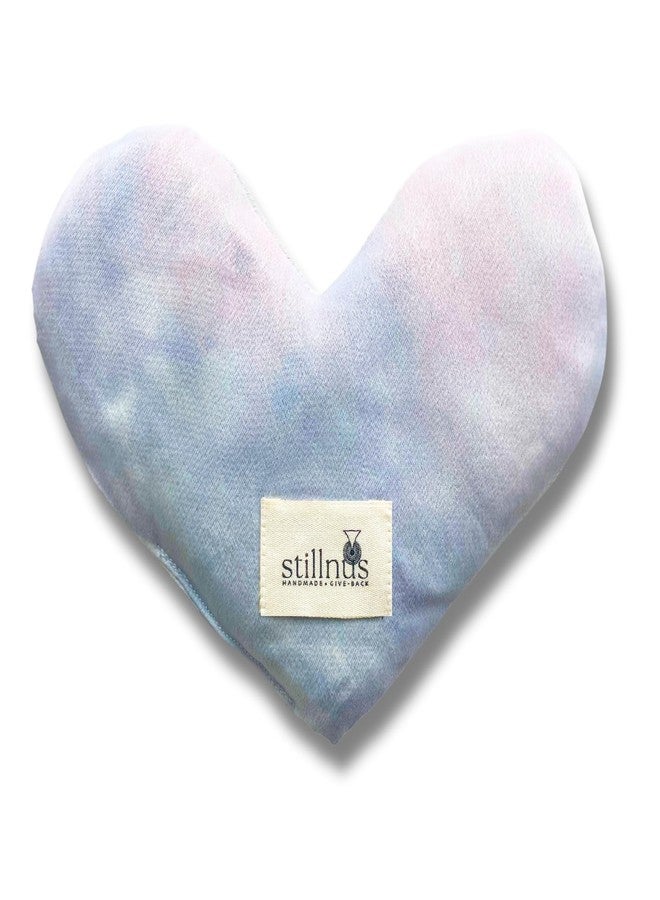 Stillnus Weighted Heart Eye Pillow - Hand-Dyed in Sky Tones with Organic Lavender & Flaxseed - Relaxation Gift for Women, Meditation Tool, Mindful Rest, Cooling Eye Mask, Wellness Self-Care Kit - Image 1