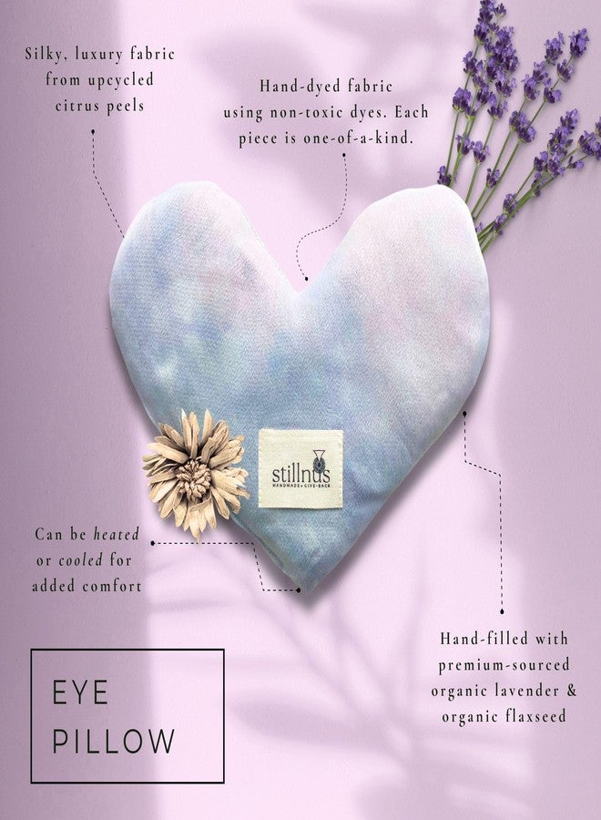 Stillnus Weighted Heart Eye Pillow - Hand-Dyed in Sky Tones with Organic Lavender & Flaxseed - Relaxation Gift for Women, Meditation Tool, Mindful Rest, Cooling Eye Mask, Wellness Self-Care Kit - Image 3