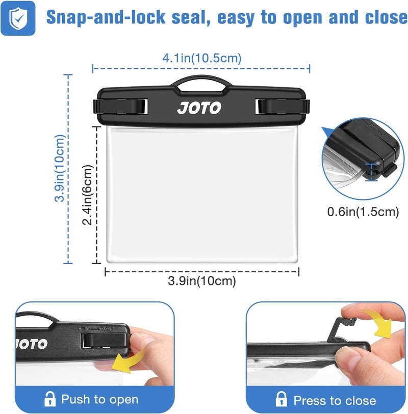 JOTO 2 Pack Waterproof Key FOB Holder Pouch with Keychain, Small Waterproof Pouch Dry Bag Car Key Case for Swimming Money Credit ID Card Cash, Waterproof Wallet for Jeep Honda Toyota Nissan -Black - Image 4