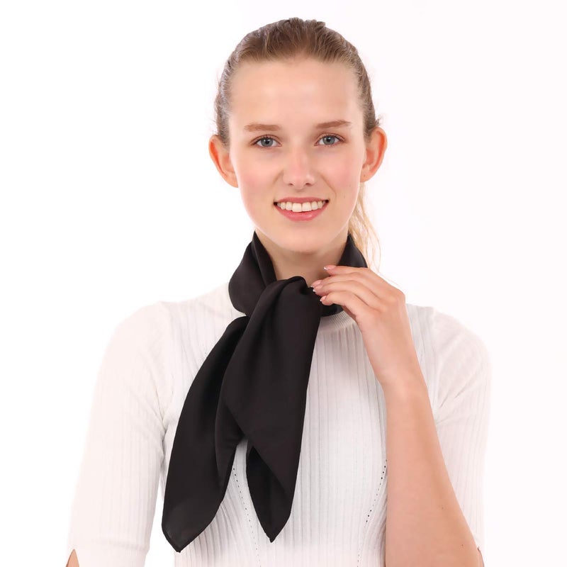 AOLIGE Hair Scarf Satin Head Neck Scarfs for Women (black), Medium - Image 3