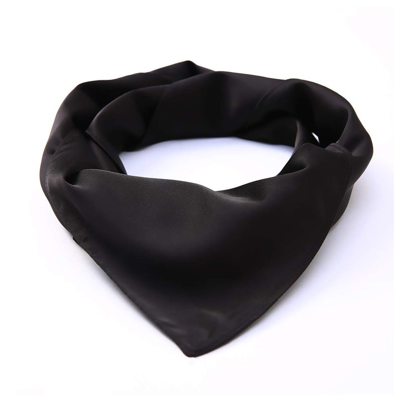 AOLIGE Hair Scarf Satin Head Neck Scarfs for Women (black), Medium - Image 4