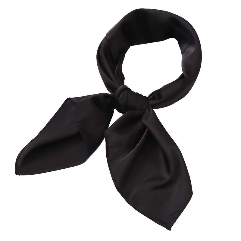 AOLIGE Hair Scarf Satin Head Neck Scarfs for Women (black), Medium - Image 1