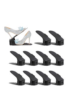 Shoe Slot Storage Box Adjustable Shoe Rack Save Space Suitable for High Low Heels, Sneakers and Sandals (10 Piece Set)